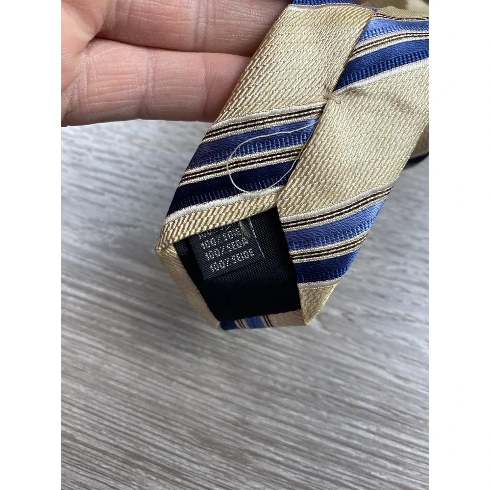 Gianfranco Ferre Men's 100% Silk Striped‎ Neck Tie Yellow Blue New